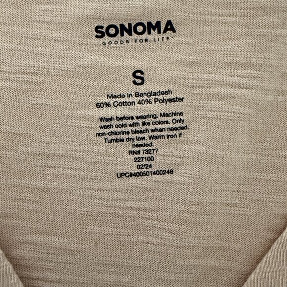 SONOMA brand, Ladies Size Small, Casual Two tier button up dress, Tan color - Picture 5 of 6